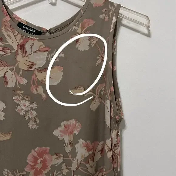 Lauren Ralph Lauren Silk Maxi Dress 8 Romantic Whimsigoth Floral‎ 90s Y2K FLAW - Picture 5 of 8